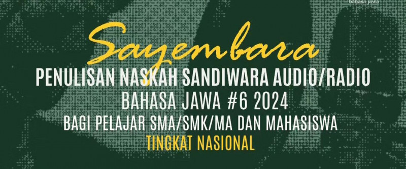 Sayembara Penulisan Naskah Sandiwara Audio/Radio Bahasa Jawa